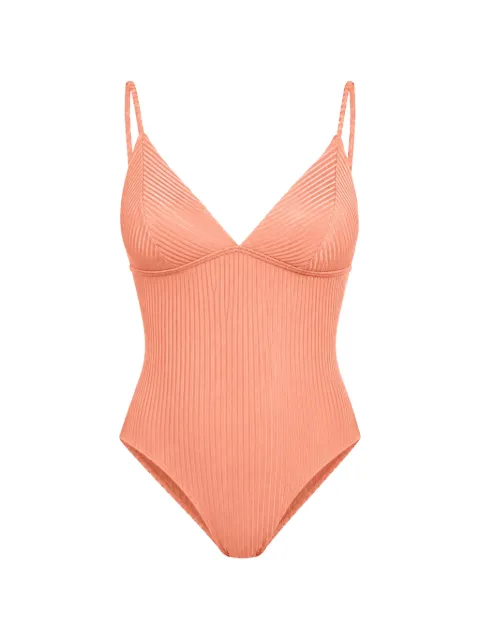 Rip Curl ribbed lace-up swimsuit