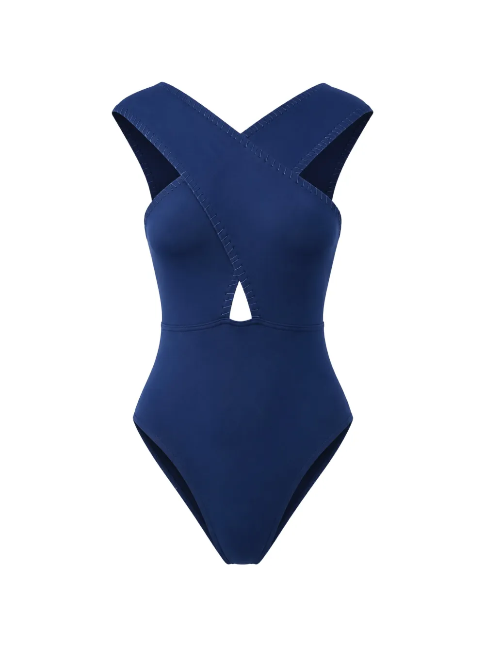 KIÓHNE Coral hand-embroidered swimsuit - Blu