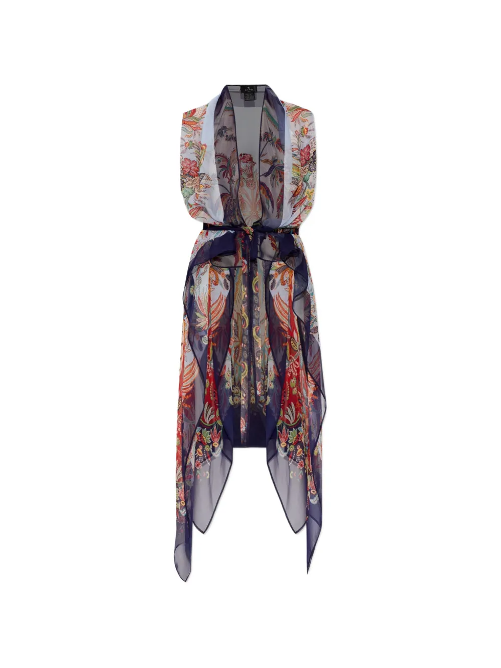 ETRO asymmetrical paisley-print vest - Blau