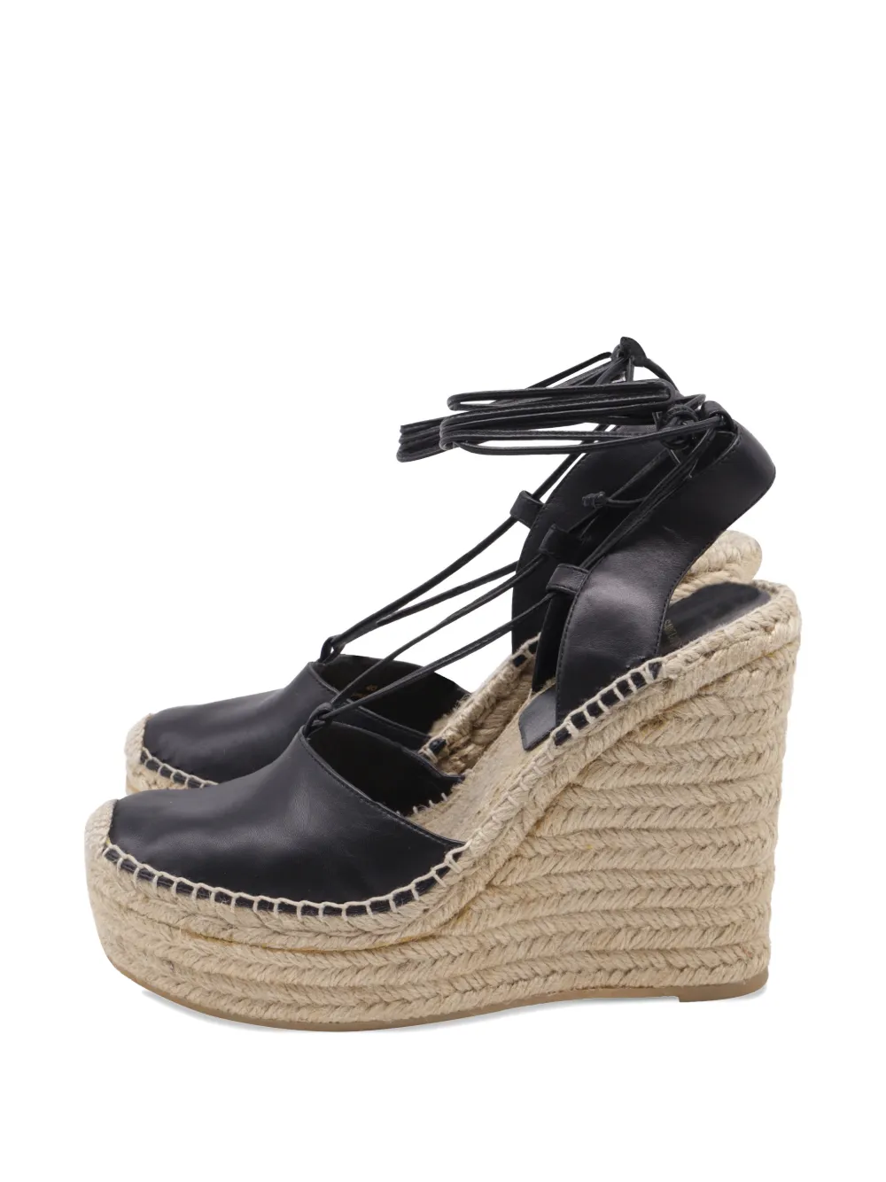 Saint Laurent Pre-Owned espadrille slingback wedge sandals - Schwarz