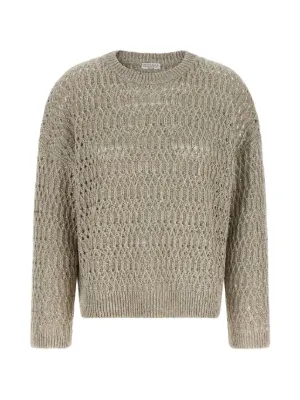 【極上美品】Brunello Cucinelli クルーネックケーブルセーター Brunello Cucinelli リブニット セーター | グレー | FARFETCH JP