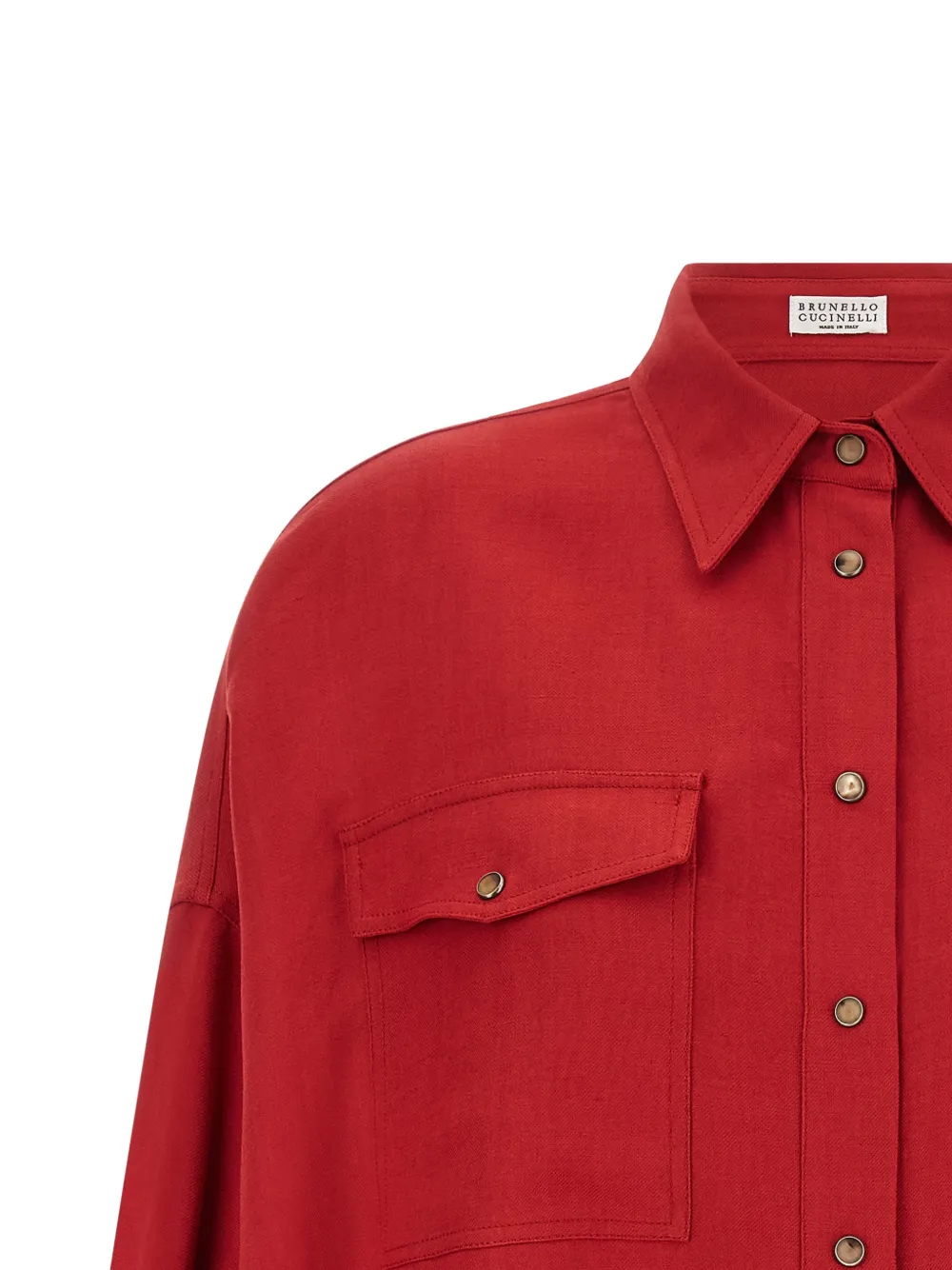 Brunello Cucinelli Overhemd met zakdetail Rood