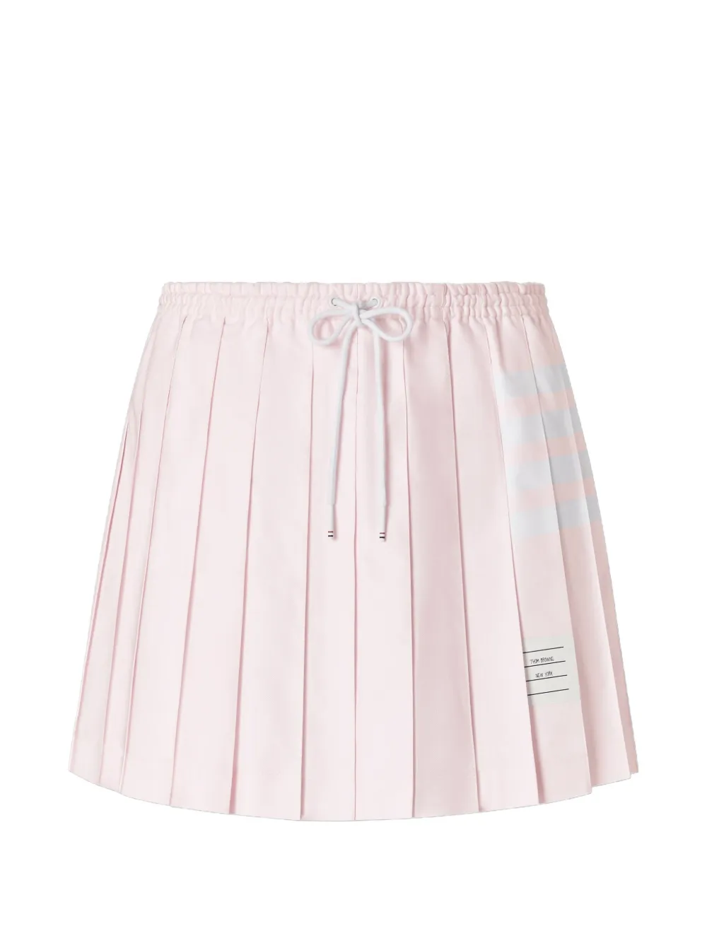 Thom Browne Oxford mini-plooirok met trekkoord en vier strepen Wit