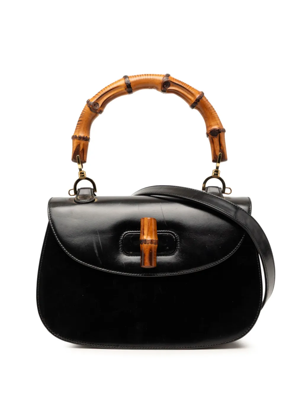 Gucci Pre-Owned 20th Century Calfskin Bamboo Night satchel - Black