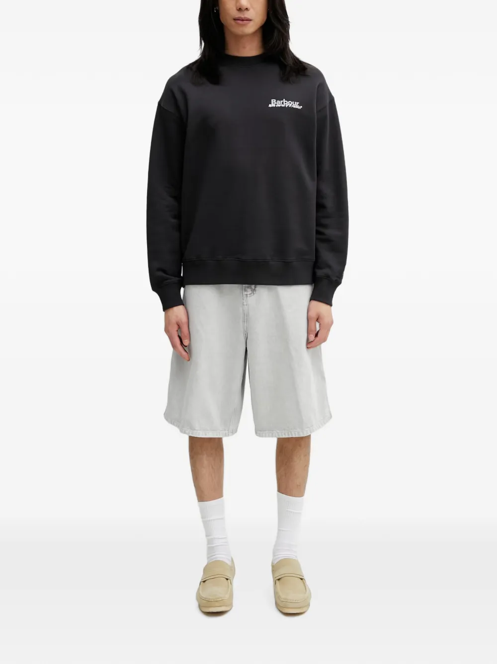 Barbour Waterbestendige sweater met logo-print Zwart