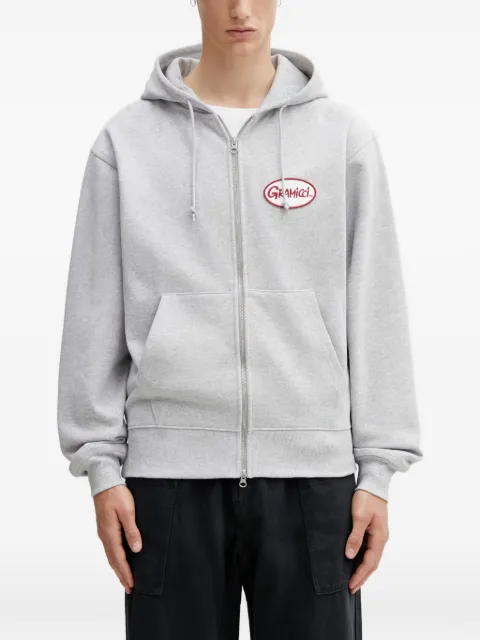 Gramicci logo-patch zip-up hoodie