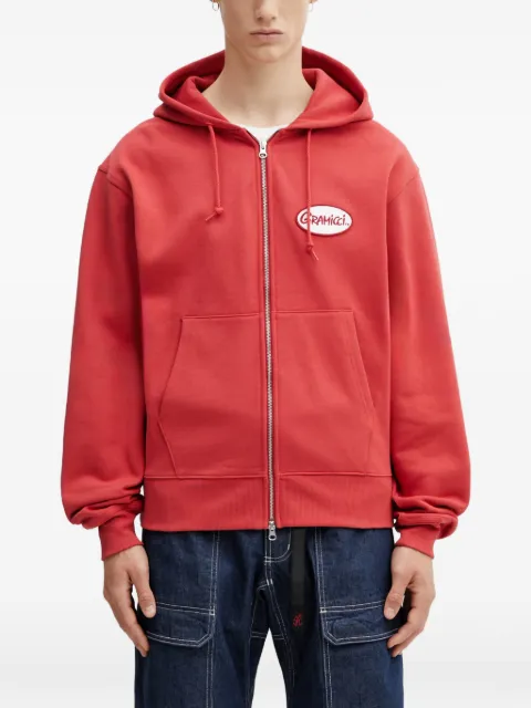 Gramicci logo-patch zip-up hoodie