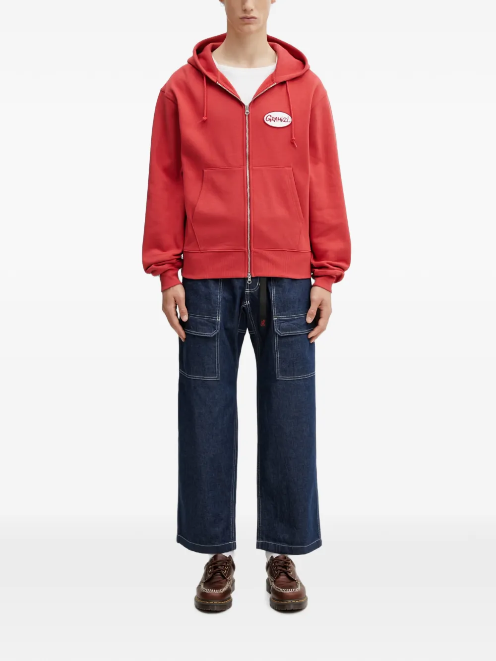 Gramicci Hoodie met logopatch Rood