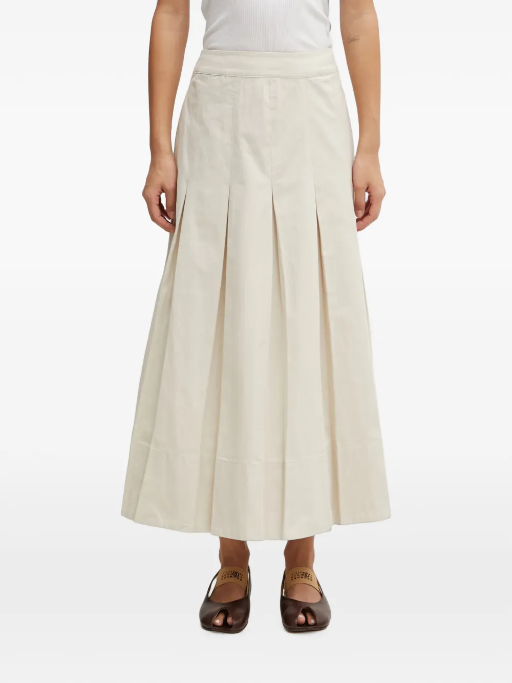 Barbour Kirby pleated midi skirt - Toni neutri