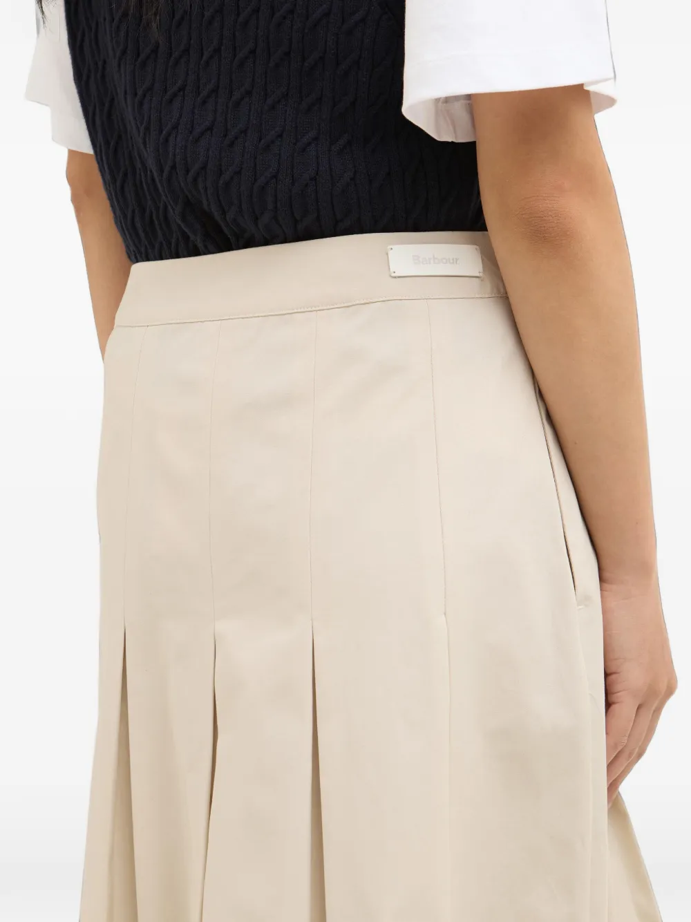 Barbour Kirby midi-plooirok Beige
