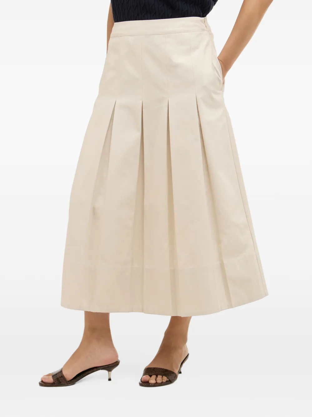 Barbour Kirby midi-plooirok Beige