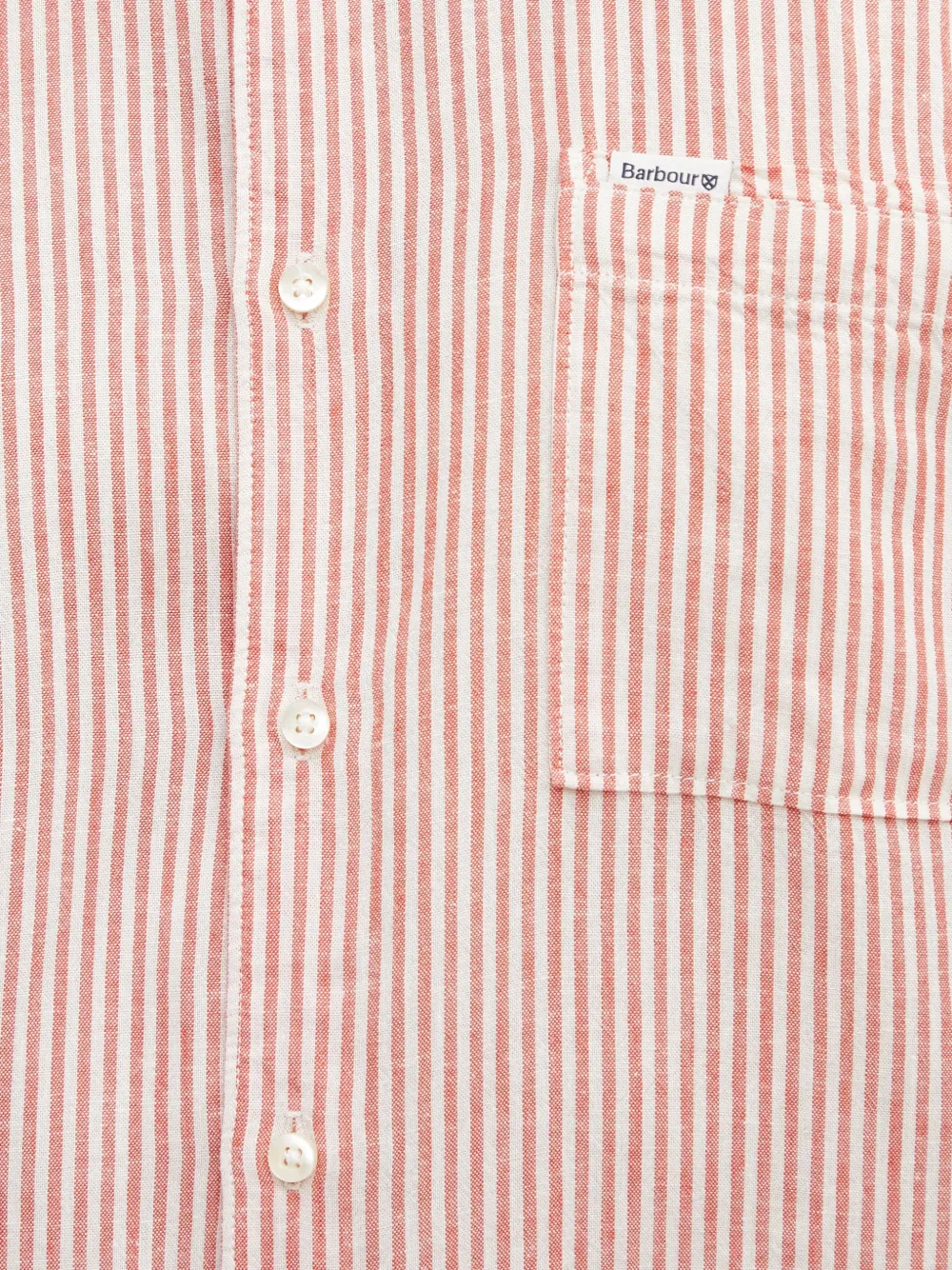 Barbour Deerpark gestreept overhemd met korte mouwen Rood