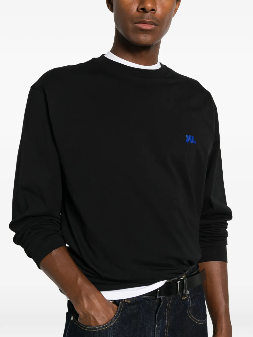 Jil Sander T-shirt met lange mouwen Zwart