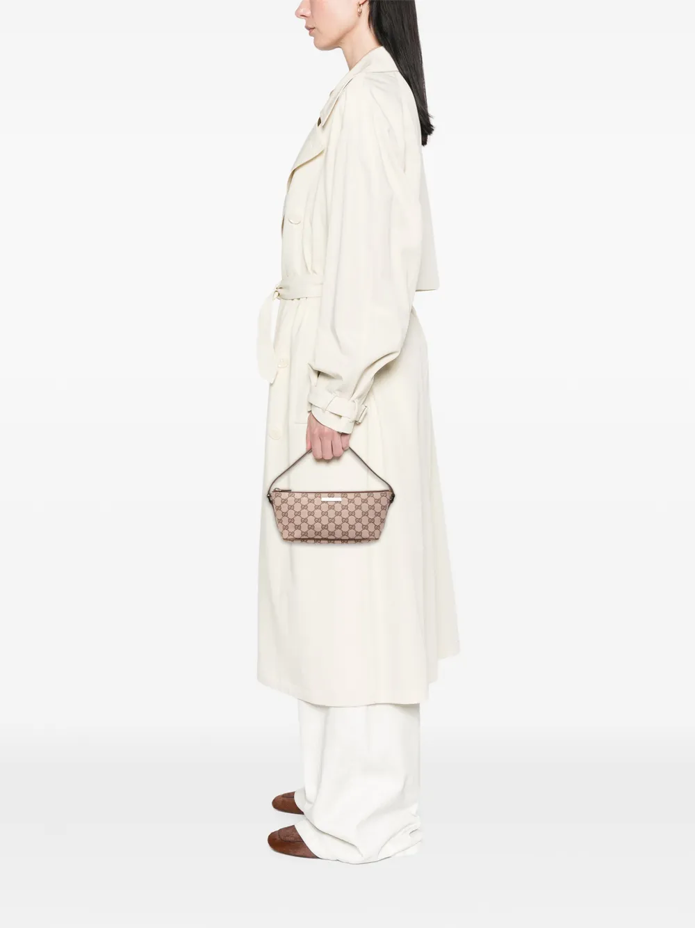  Gucci Pre-owned 2000-2015 Gg Canvas Boat Shoulder Bag - Marron 