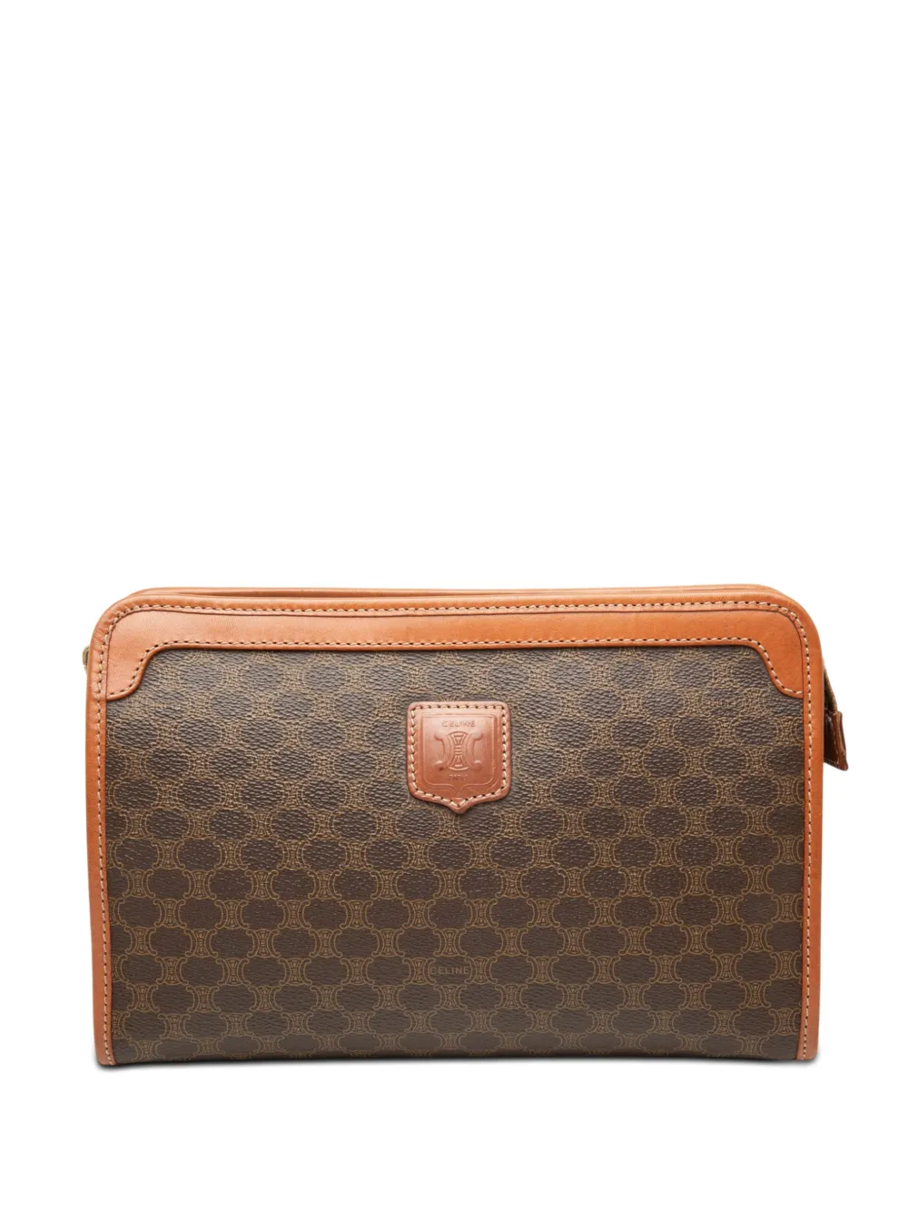 Celine Pre-Owned 2007 Macadam Coated Canvas clutch bag - Marrone