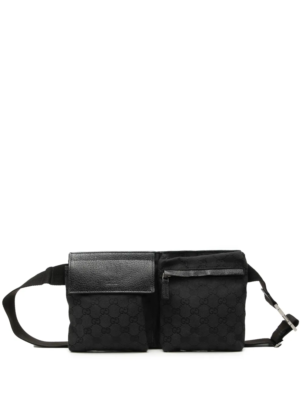 Gucci Pre-Owned 2000-2015 GG Canvas Double Pocket belt bag - Black