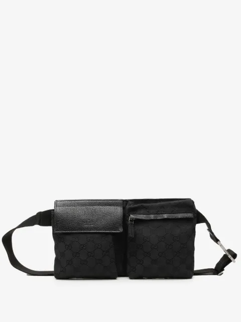 Gucci Pre-Owned GG Double Pocket 帆布腰包(2000-2015年典藏款)