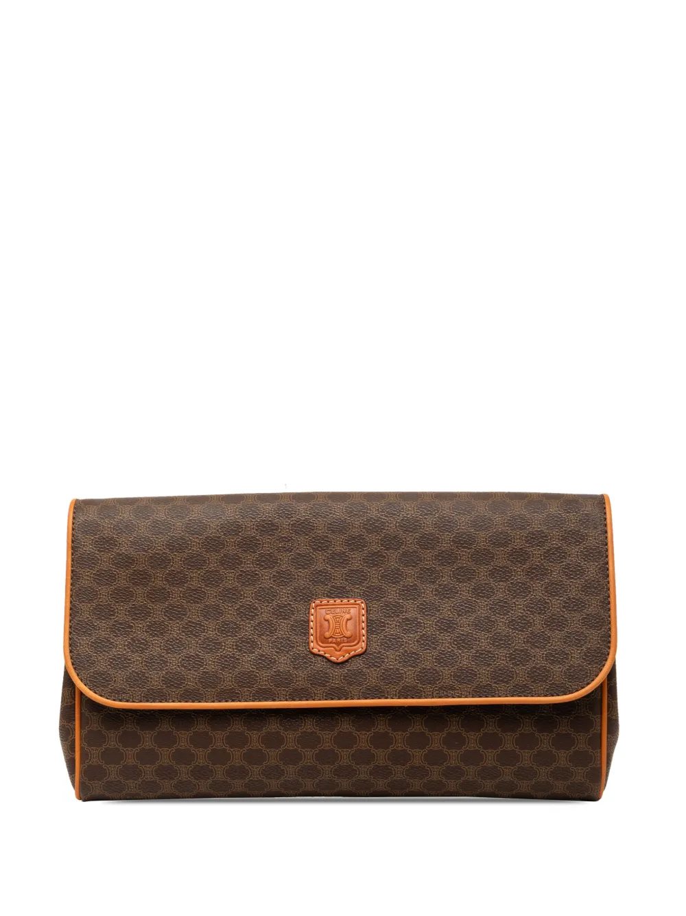 Celine Pre-Owned 1992 Macadam Coated Canvas clutch bag - Marrone