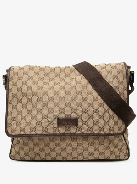 Gucci Pre-Owned bolsa crossbody Flap de lona con GG 2000-2015