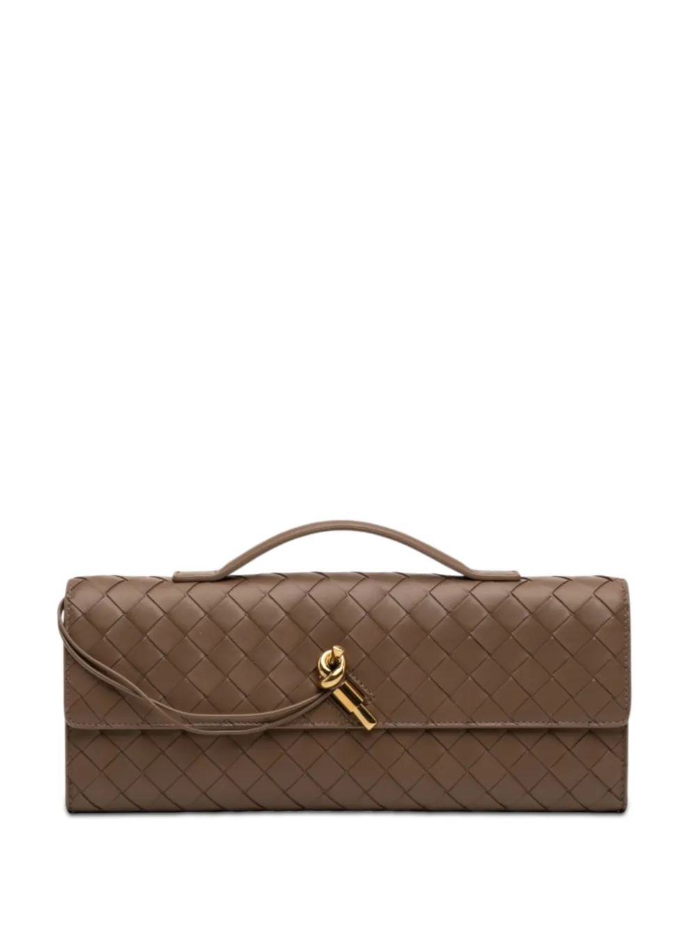 Bottega Veneta Pre-Owned 2012-2026 Lambskin Intrecciato Andiamo clutch bag - Braun