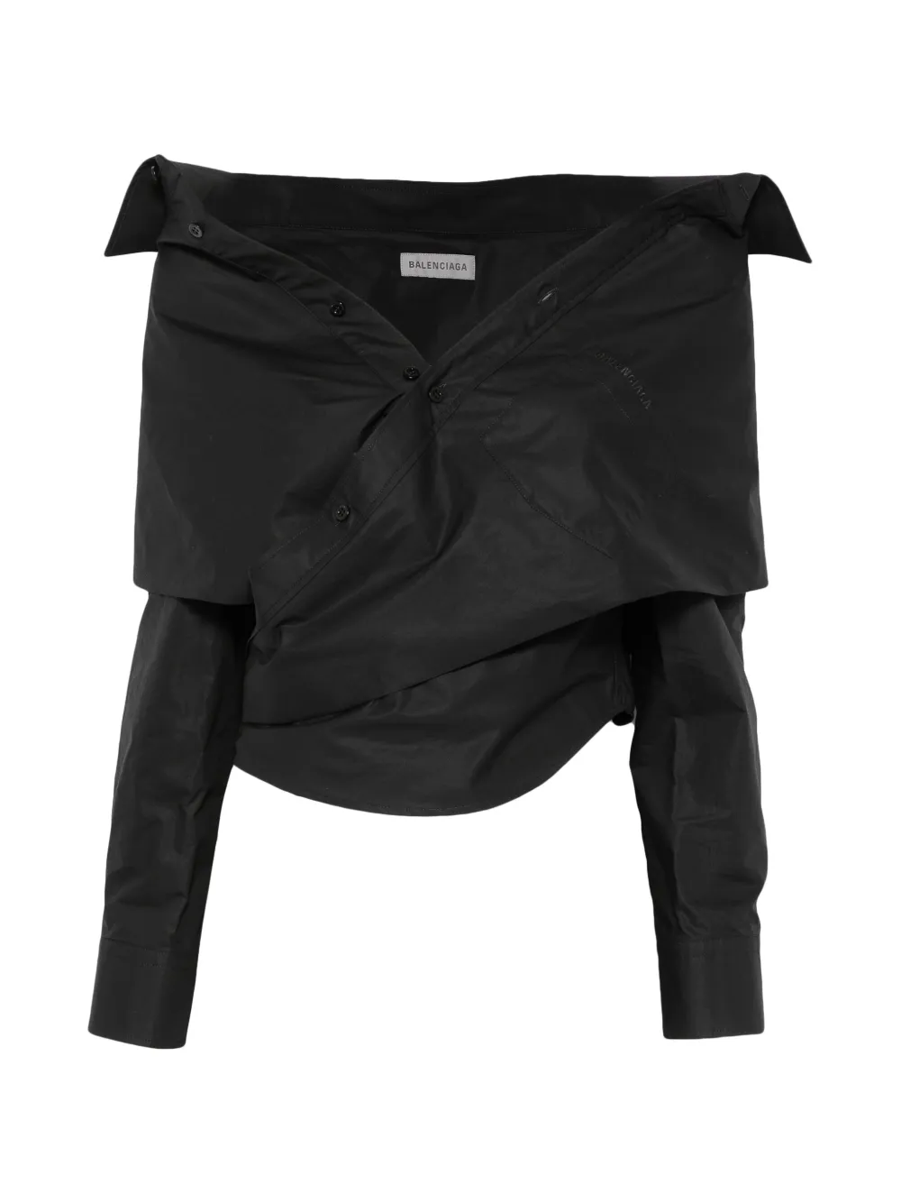 Balenciaga off-shoulder wrap-style blouse - Blu