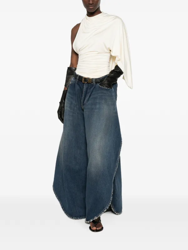 パンツ BALENCIAGA DISTRESSED WIDE LEG JEANS XS Balenciaga Distressed wide-leg Jeans | Blue | FARFETCH