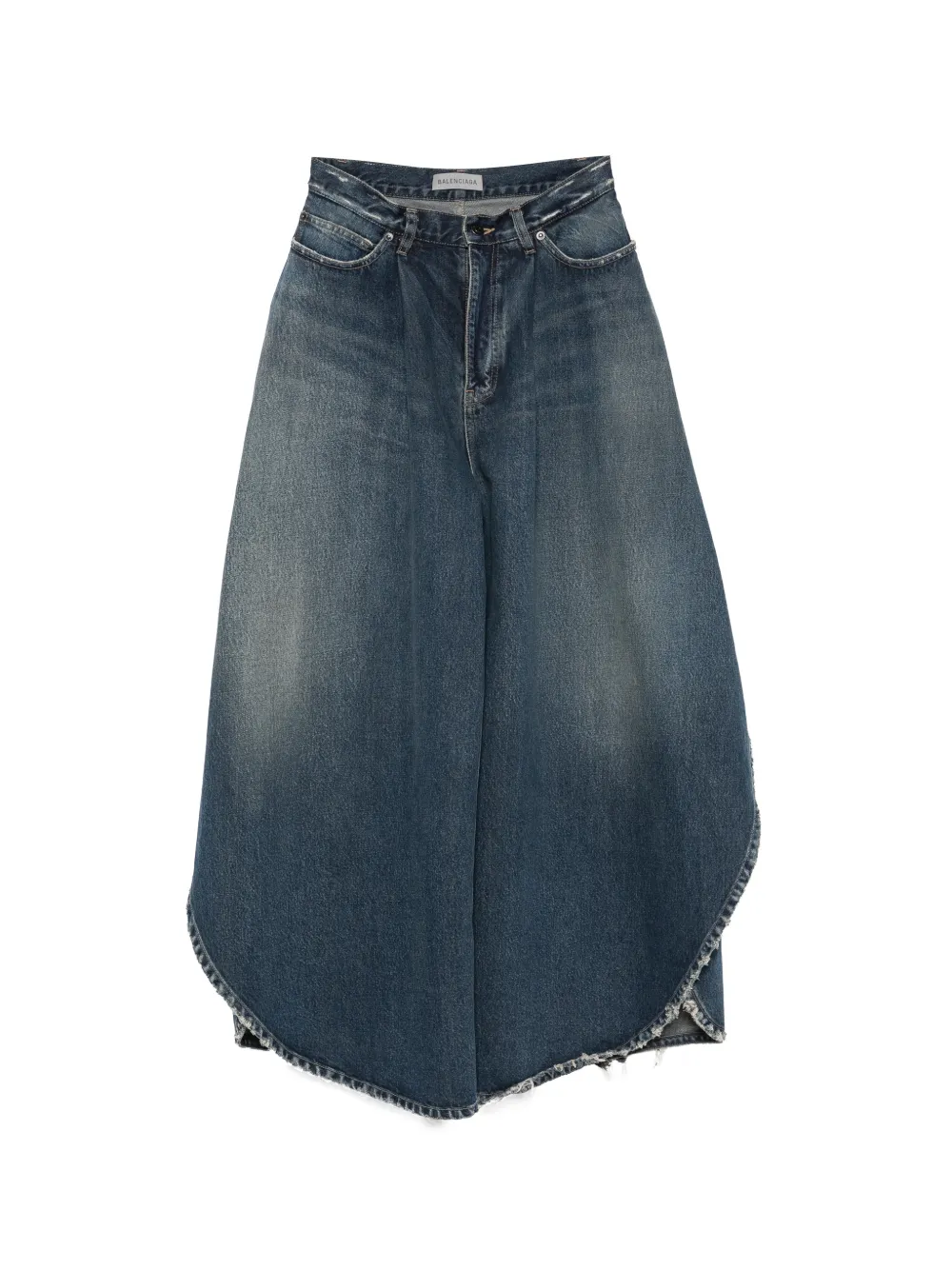 Balenciaga Weite Jeans im Distressed-Look - Blau