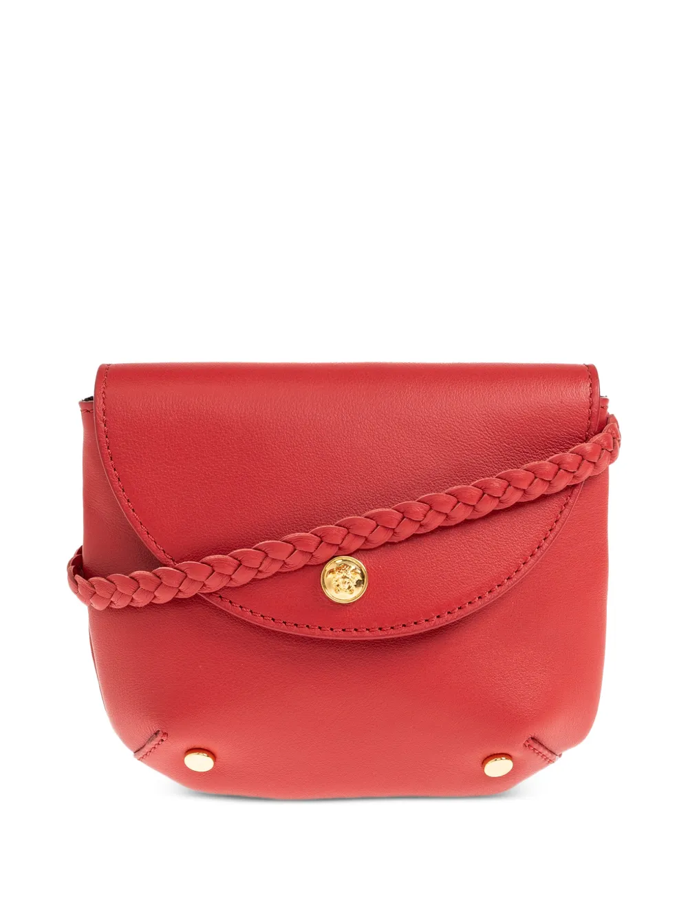 Versace Kids braided-strap leather cross body bag - Red