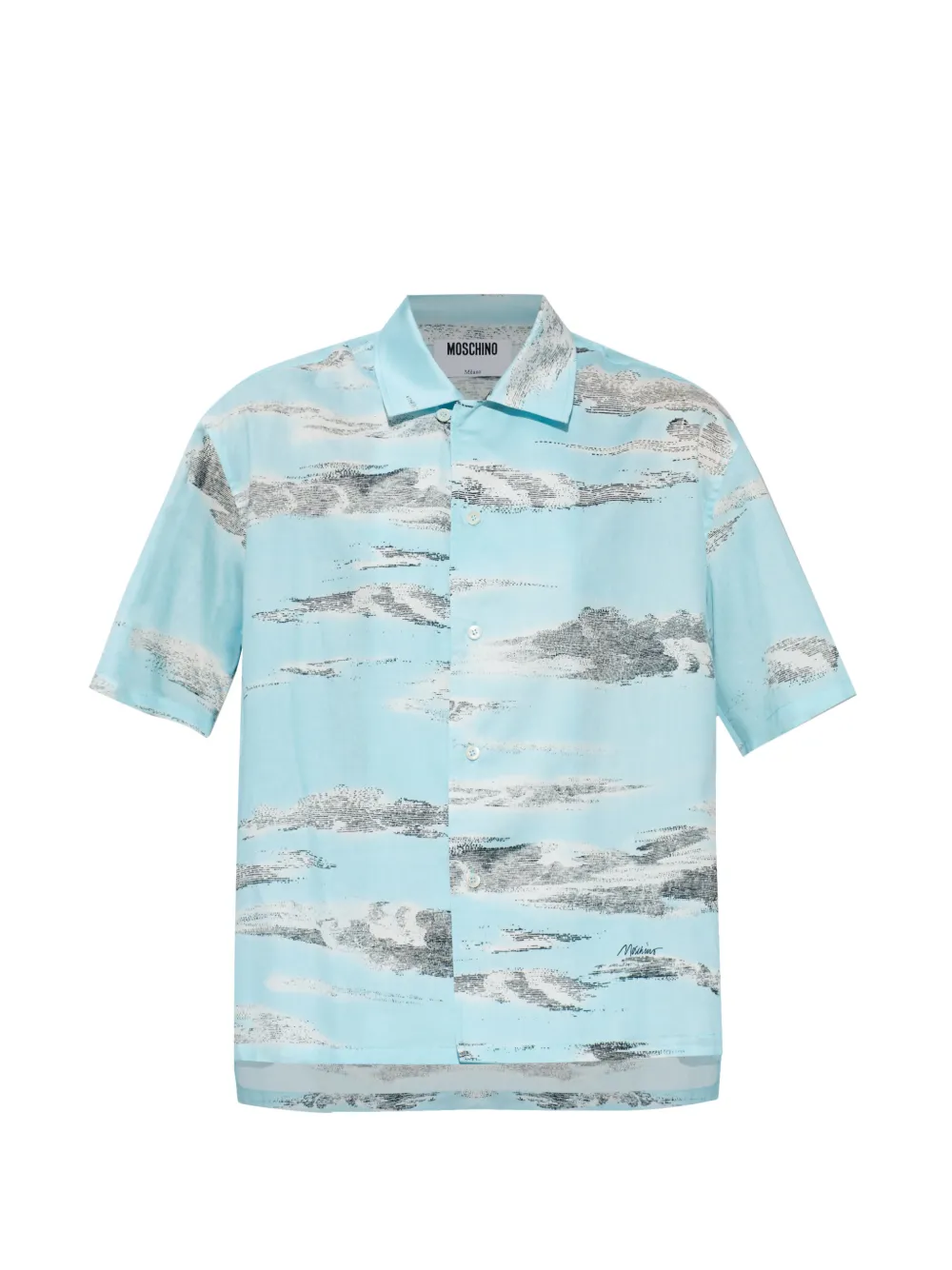 Moschino printed short-sleeve shirt - Blue