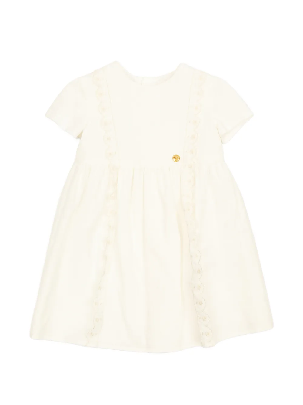 Versace Kids scalloped-trim flared midi dress - Toni neutri