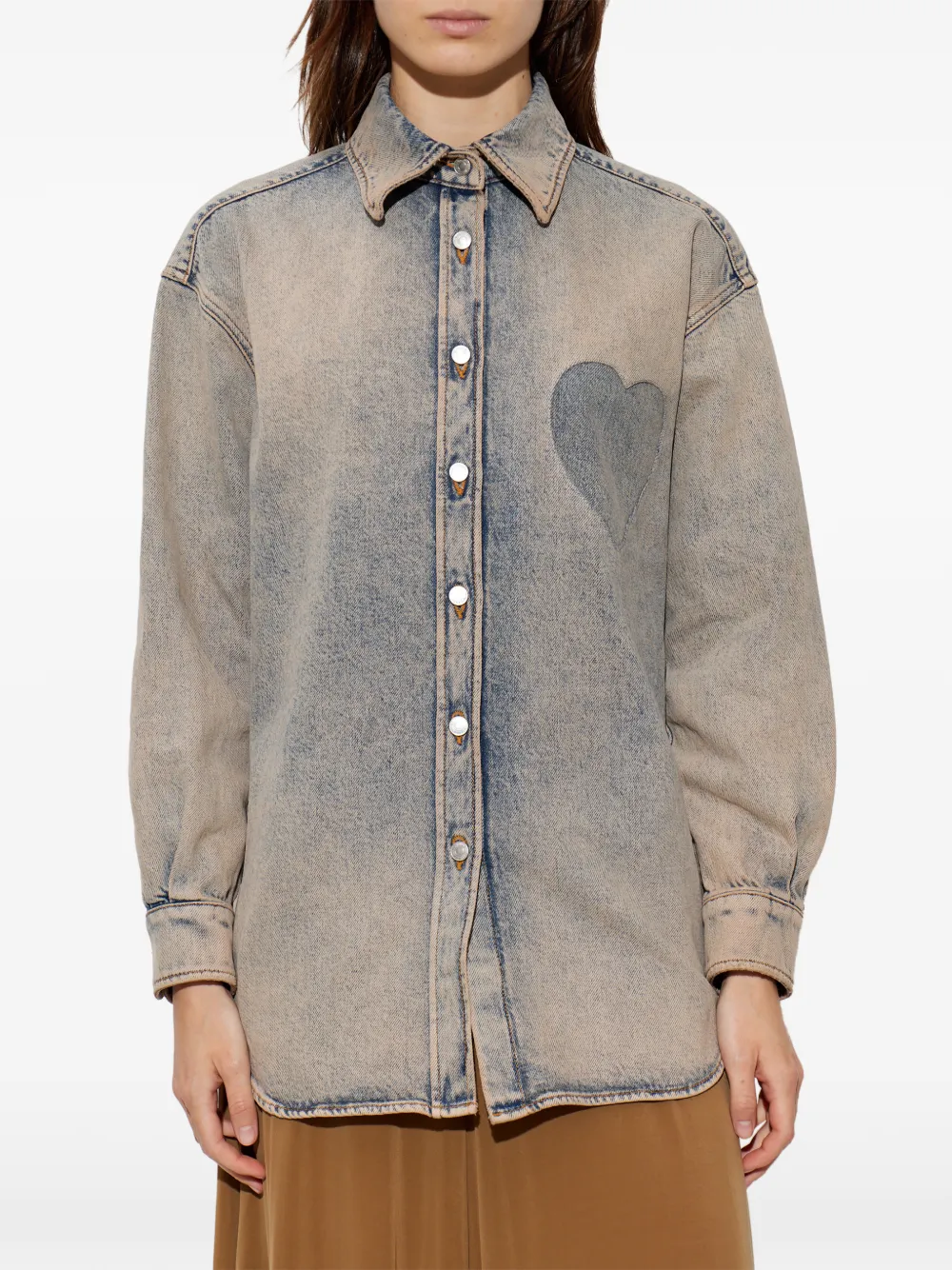 Moschino Denim rok met hart detail Blauw