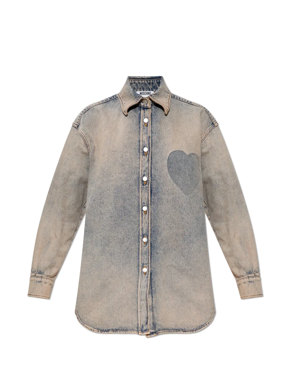 Moschino heart-detail denim shirt - Blu