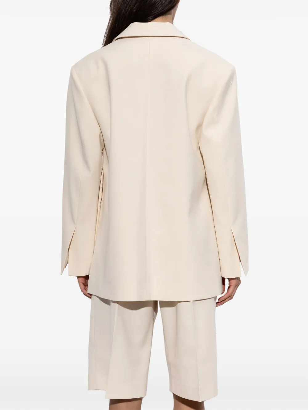 By Malene Birger Blazer met enkele rij knopen Beige