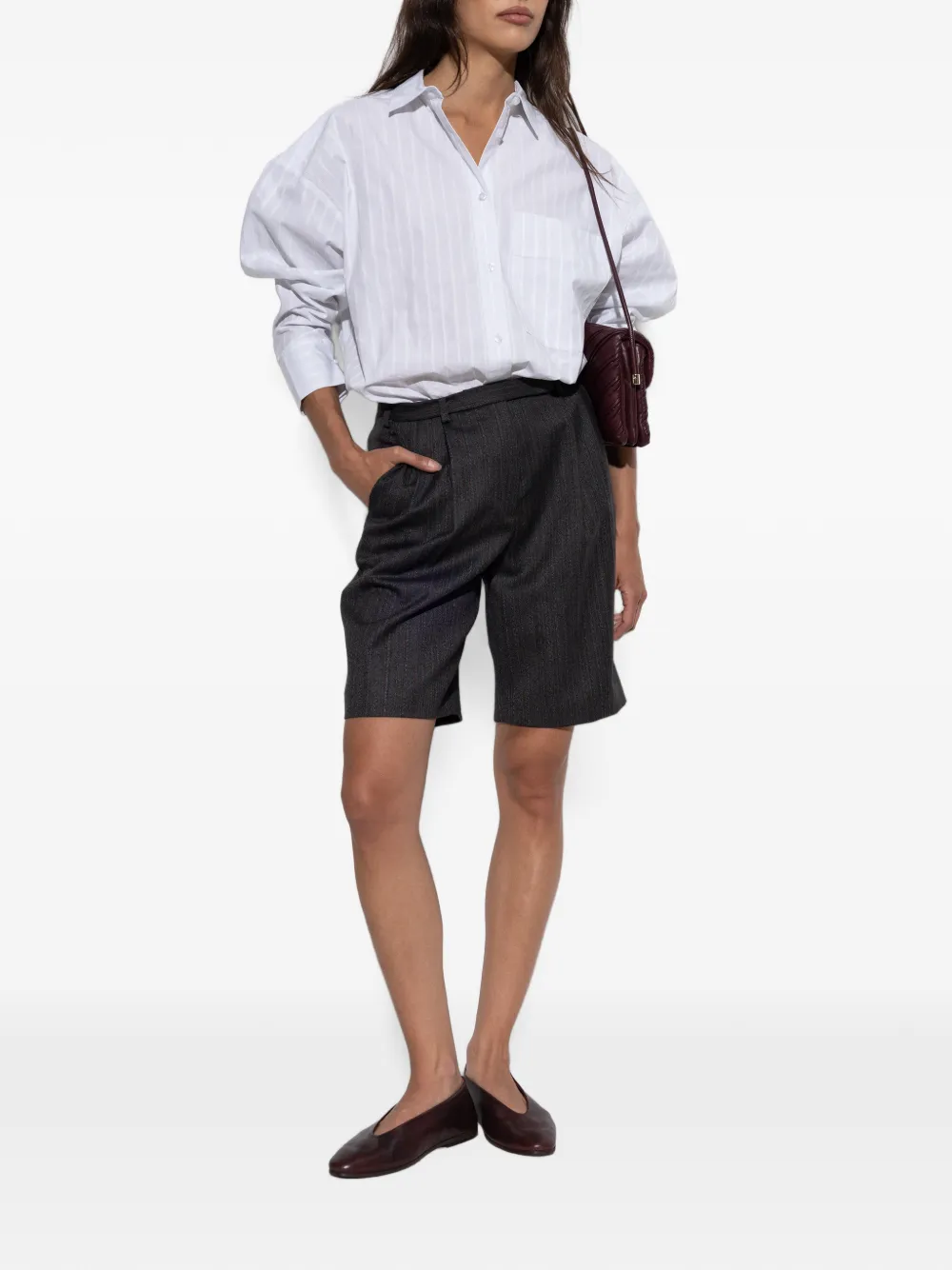 By Malene Birger Gestreepte blouse Wit