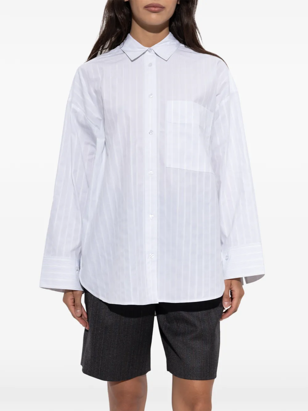 By Malene Birger Gestreepte blouse Wit