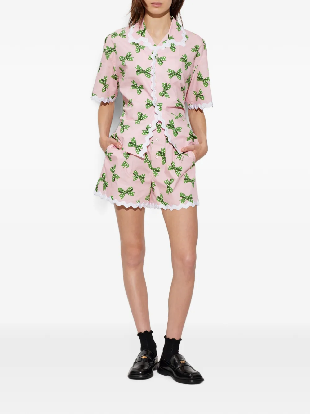 Moschino Blouse met print Roze