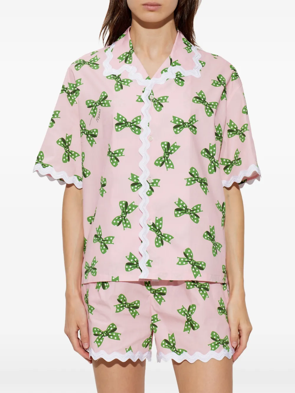 Moschino Blouse met print Roze