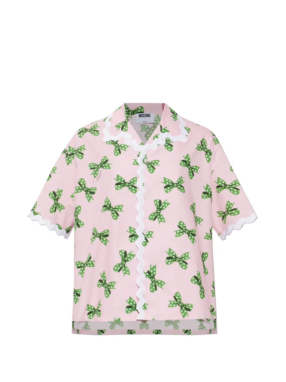 Moschino bow-print short-sleeve shirt - Pink