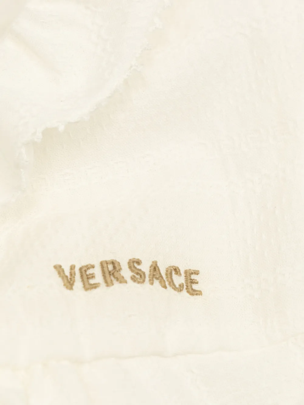 Versace Kids Jurk met ruches en lange mouwen Wit