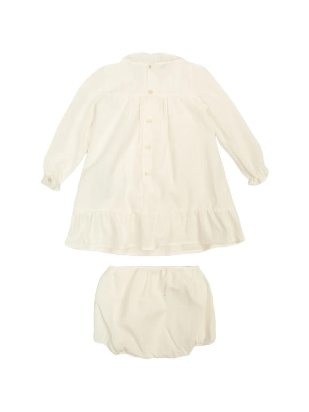 Versace Kids Jurk met ruches en lange mouwen Wit