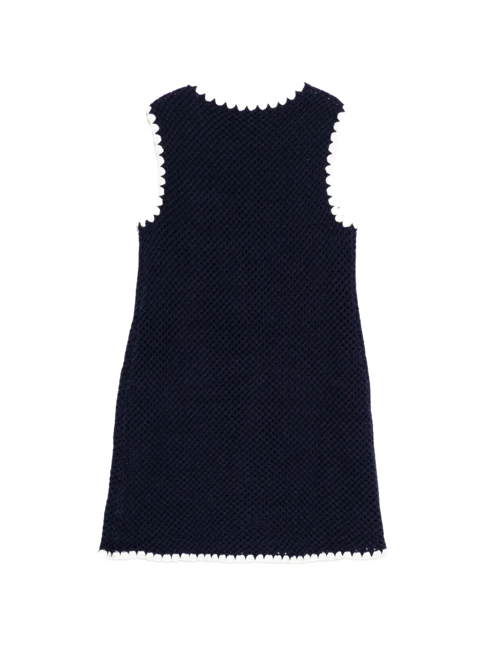 Self-Portrait Kids Gehaakte jurk met bloemenpatch Blauw