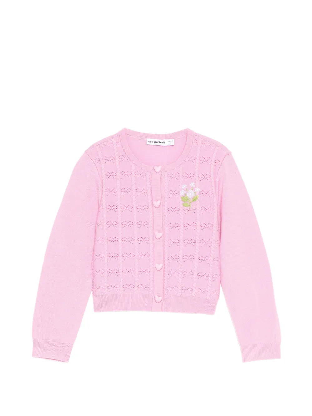 Self-Portrait Kids Cardigan con ricamo - Rosa