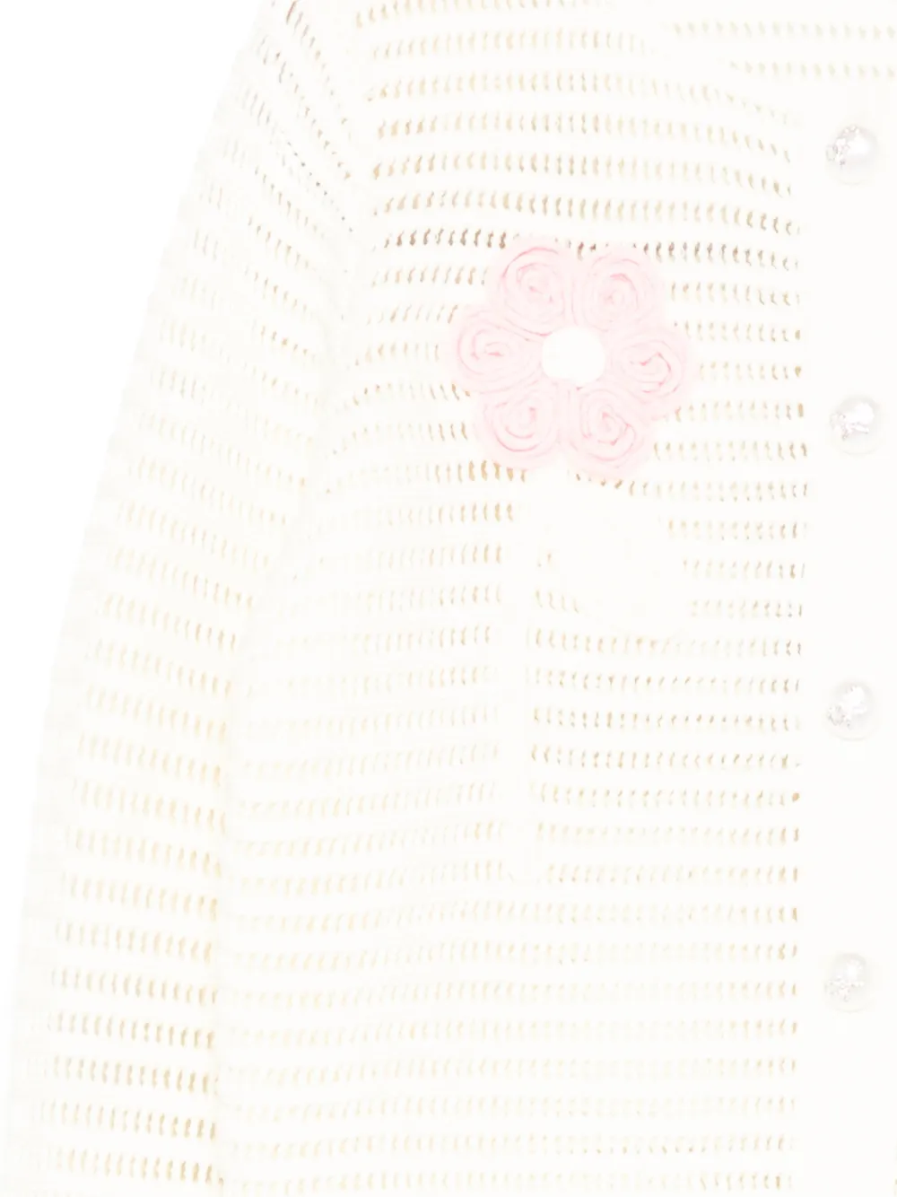 Self-Portrait Kids Gehaakt vest met bloemen-patchwork Beige
