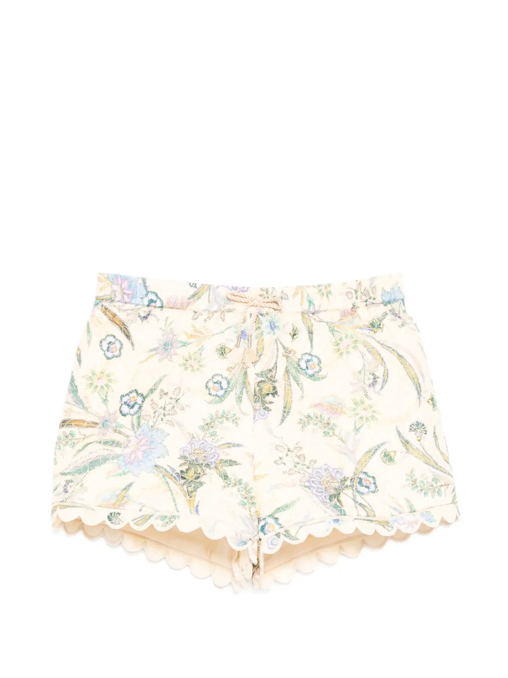 ZIMMERMANN Kids floral-print scalloped-hem shorts - Toni neutri
