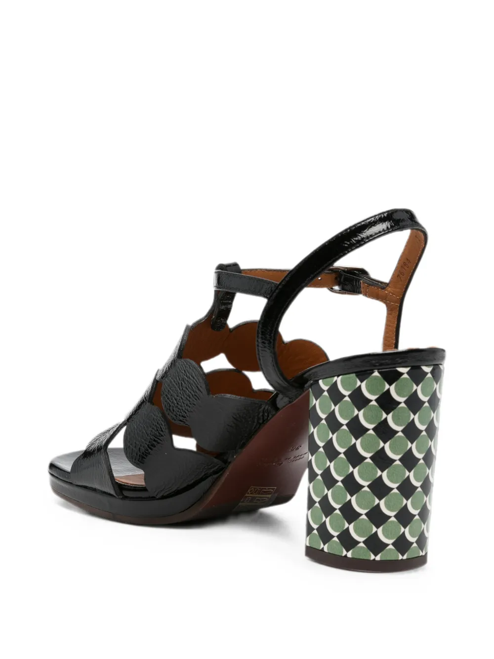 Chie Mihara Palana scalloped-strap leather sandals Zwart