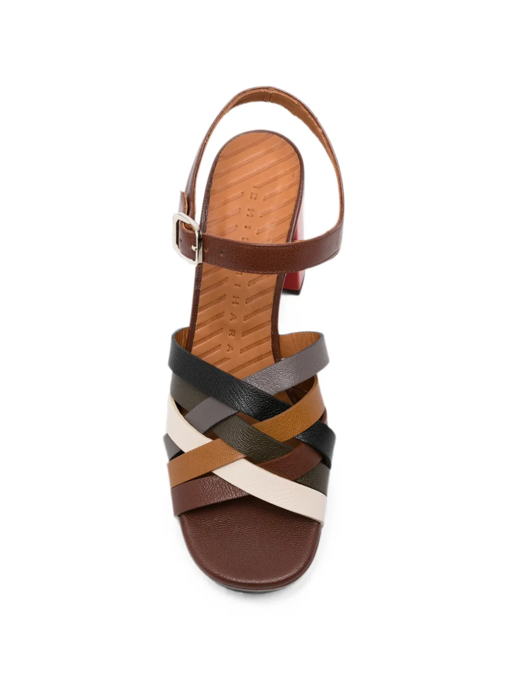Chie Mihara Padoc interwoven leather sandals Bruin