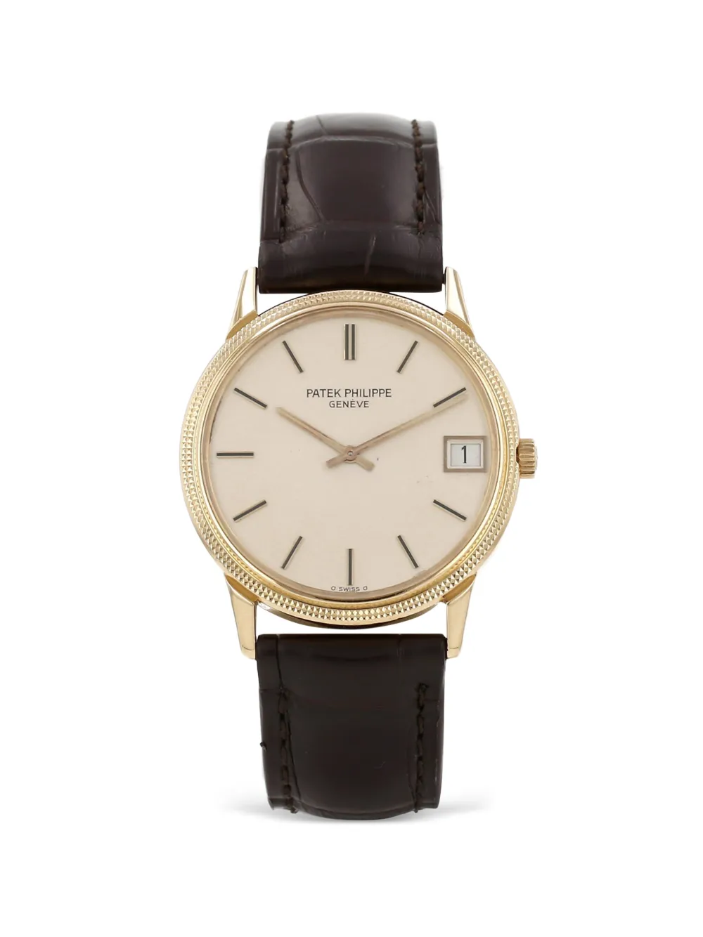 Patek Philippe Pre-Owned 1980s Calatrava Clous De Paris 33mm watch - Toni neutri