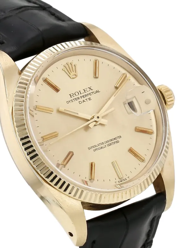 Rolex 1979 Oyster Perpetual Date 34mm Watch | Gold | FARFETCH