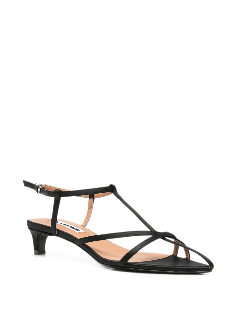 Jil Sander strappy pointed-toe sandals Zwart