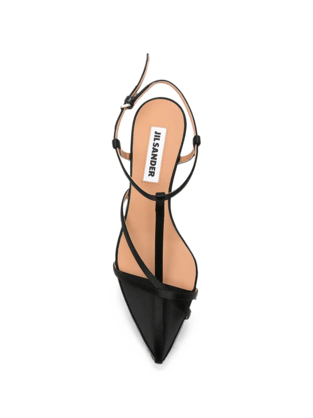 Jil Sander strappy pointed-toe sandals Zwart